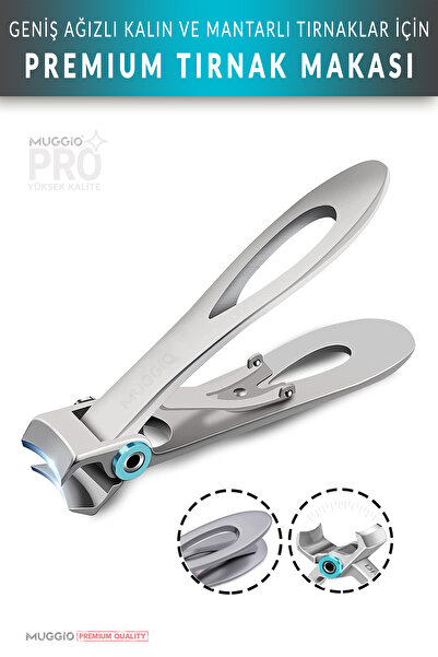 Muggio Geniş Ağızlı Premium Tırnak Makası Kalın Sert Mantarlı Tırnaklar İçin ...
