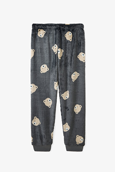 Penti Broken Gray Boy's Bear Patterned Long Sleeve Pajama Set