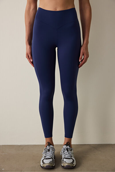 Penti Indigo Merrow Stitched High Waist Ankle Length Sports Leggings