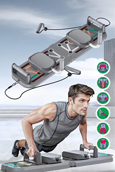 RELAXUS Çok Fonksiyonlu Akıllı Şınav Egzersiz Tahtası Direnç Lastik Bandı Taş...