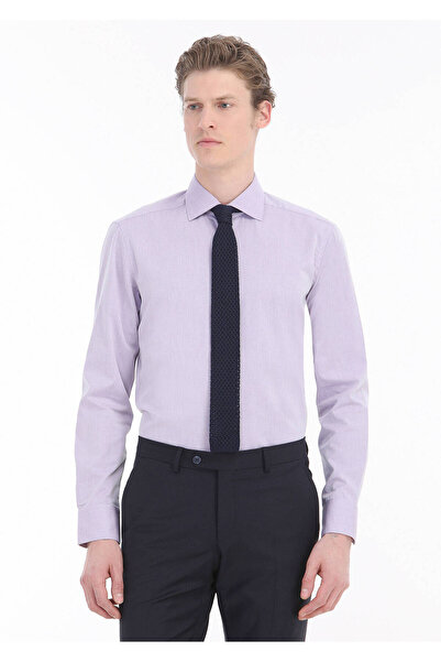 Ramsey Πουκάμισο σε λιλά ίσια κανονική εφαρμογή, υφαντό κλασικό βαμβακερό μείγμα