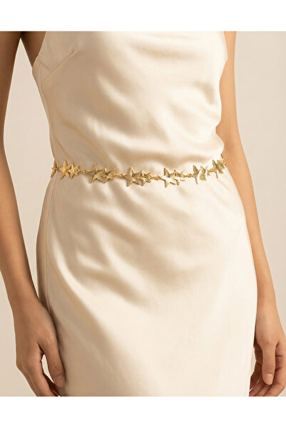 Madame Rosso Çift Yıldız Detaylı Bel Zincir Kemer