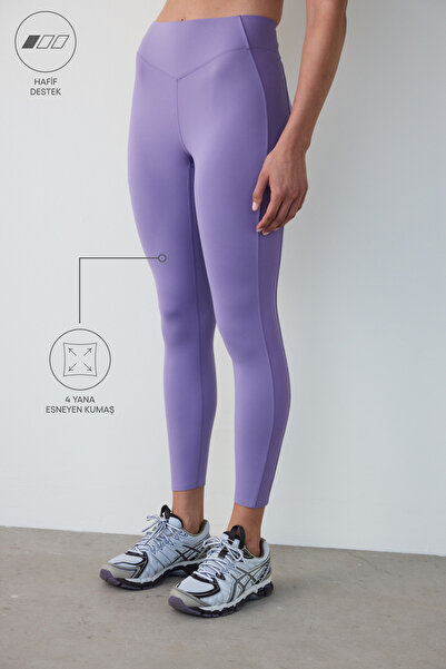 Penti Lilac Purple Light Support Side Ribbed High Waist Leggings