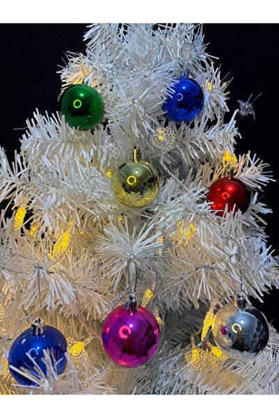 ENG PARTİ DÜNYASI Colorful Christmas Tree Ornament 4cm Set of 24 – Bright Col...