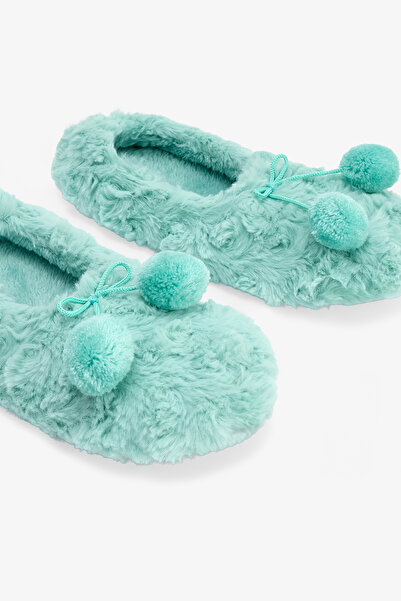 Penti Hellgrüne gemütliche Hausschuhe mit Pompon