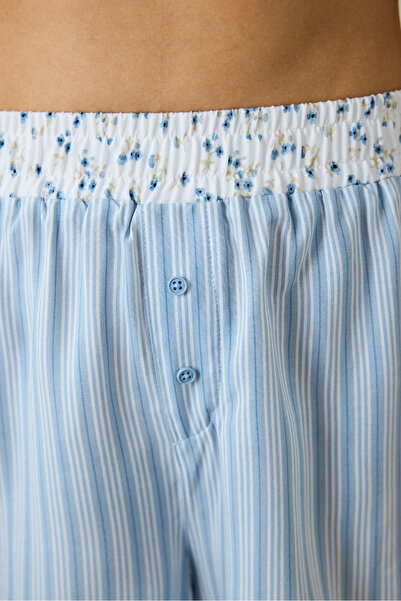 Penti Açık Mavi Lilah Çizgili Şort Pijama Altı