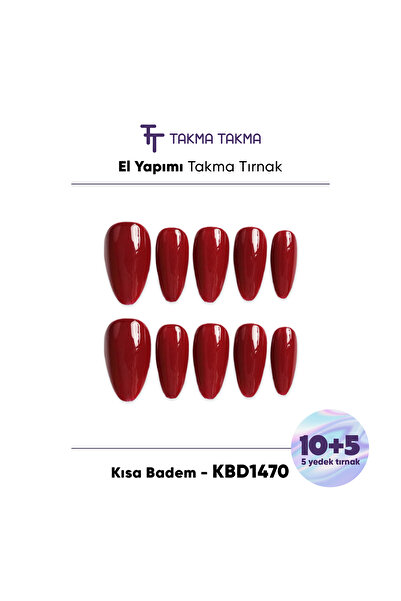 Takma Takma M Beden 15'li Bordo Kısa Badem KBD1470 Tekrar Kullanılabilir Prot...