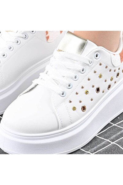 Tmall Pantofi sport pentru femei, cu platformă, din piele, TM1D1419, albi