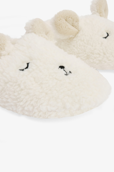 Penti Off-White Animal Embroidered Home Shoes