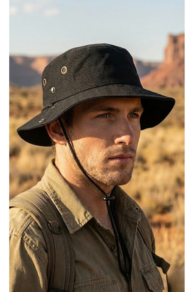 OnMyHead Men's Black Safari Hat