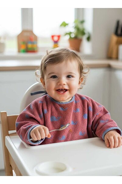 Alpar Tekstil Red/Rhinoceros Cotton Sleeve Towel for 6-24 Months - Baby Bib O...