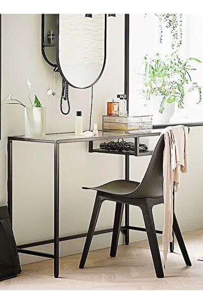 Raffine Multifunction Transparent Desk Dressing Table 100x50x73 cm Black