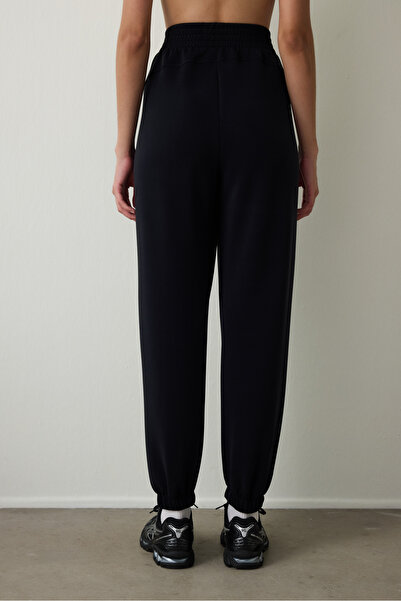 Penti Black High Waist Modal Jogger with Stitching Detail