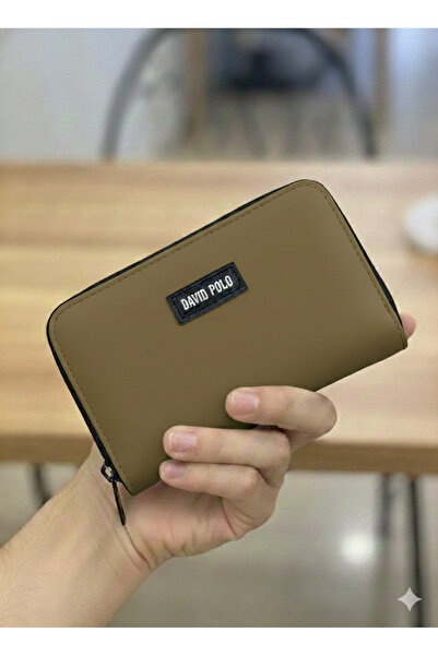 PurpleART Women's Dark Mink Written Zipper Polo Embroidered Mini Wallet 8X13Cm