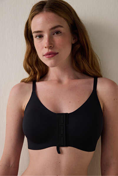 Penti Black Easy Open Front Opening Wire-Free Triangle Bra