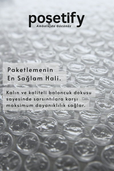 POŞETİFY Kalın Balonlu Naylon Patpat Rulo 50 cm x 50 m | 35 gr/m² | 3 Katlı | 1. Sınıf Ambalaj Malzemesi