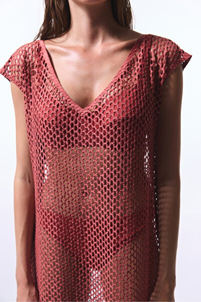 Penti Hellbraunes Lora-Fischnetzkleid