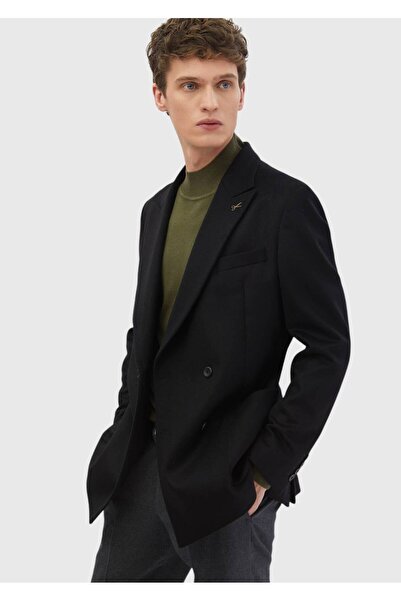 Ramsey Black Plain Comfort Fit 100% Wool Jacket