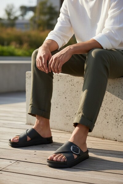 Konfores 2155 Tokalı Tam Anatomik Tabanlı Günlük,Umre ve Hac İçin Uyumlu Erke...