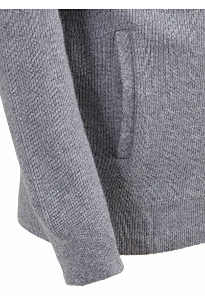 Ramsey Hooded Plain Knit Wool Blend Cardigan