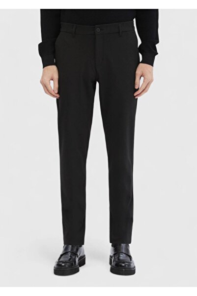 Ramsey Πλεκτό παντελόνι Jogging Fit με ρίγες από ανθρακί