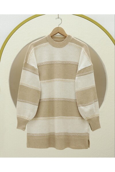 Modamorfo Πλεκτό τούνικ με σχέδιο σταυρωτής γραμμής - Βιζόν