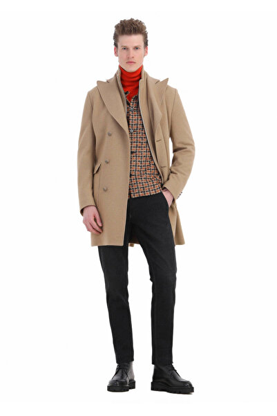 Ramsey Orange Full Turtleneck Jacquard Wool Blend Knitwear Sweater