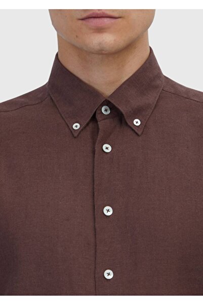 Ramsey Πλακάκι Flat Casual Fit Υφαντό Casual Βαμβακερό Μικτό Πουκάμισο