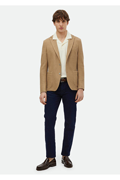 Ramsey Mink Color Slim Fit Cotton Blend Knitted Jacket