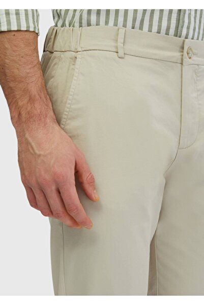 Ramsey Παντελόνι Casual Cotton Blend με πέτρινο ίσιο υφαντό Jogging Fit