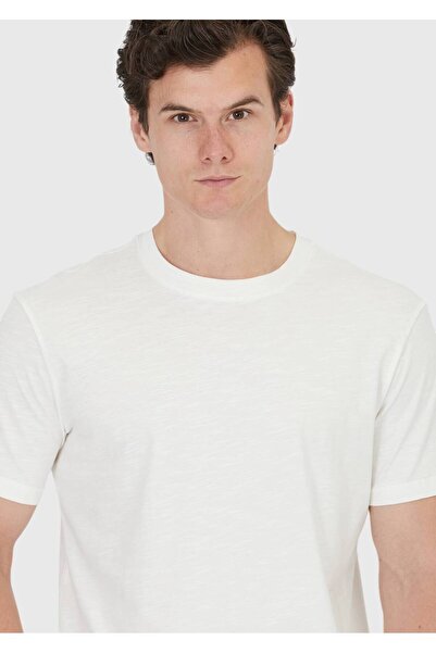 Ramsey Ecru Plain Crew Neck 100% Cotton T-Shirt