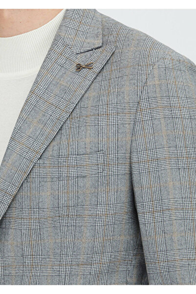 Ramsey Gray Checked Zeroweight Slim Fit Wool Blend Suit
