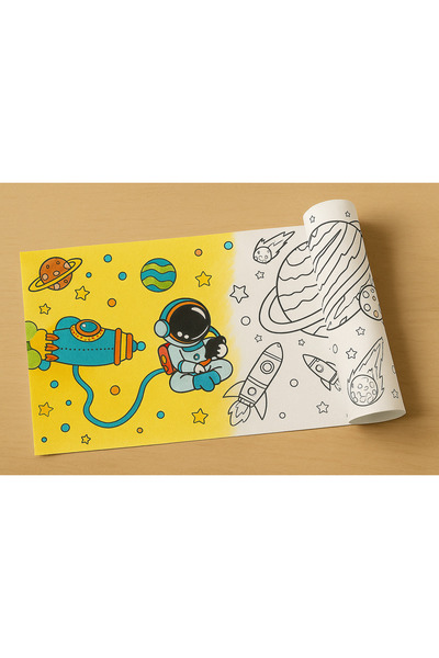Haydi Dekor Minik Astronotlar Için Uzay Temalı Boyama Rulosu 5 Metre