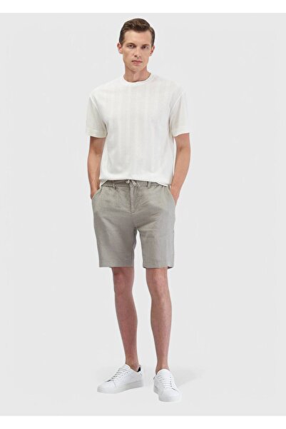 Ramsey T-Shirt Ecru Jacquard Crew Neck 100% Cotton