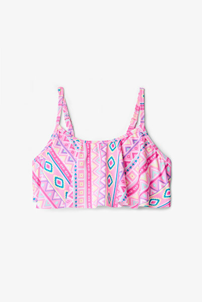 Penti Girls Ethnic Print Ruffle Texas Halter Bikini Set