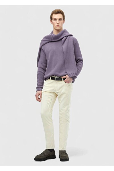 Ramsey Μωβ Crew Neck Πλεκτό Πουλόβερ Σελάντικ 100% βαμβάκι