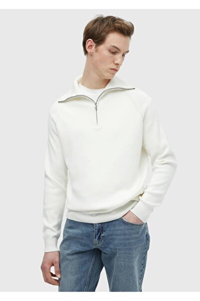 Ramsey Екрю напіврибальський комір, прямий трикотажний светр