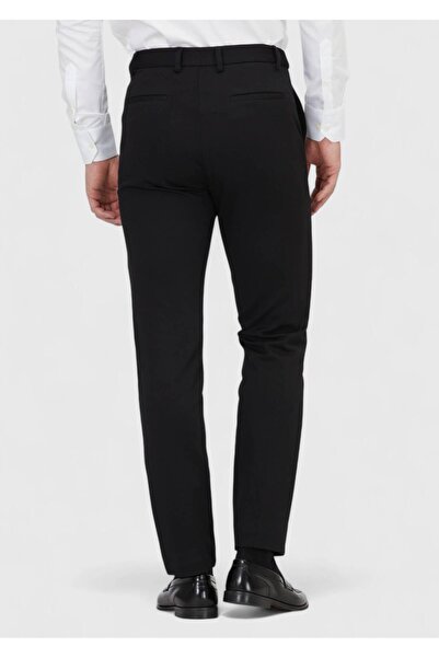 Ramsey Μαύρο ίσιο πλεκτό παντελόνι Jogging Fit Casual