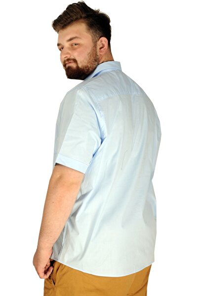 ModeXL Mode Xl Large Size Men's Classic Shirt Lycra 20352 Blue