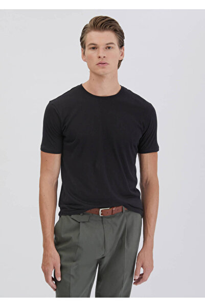 Ramsey Black Plain Crew Neck T-Shirt