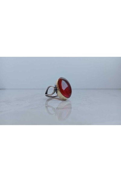 GÜMÜŞ Papila Silver Lal(Granat) Tasarım Yüzük