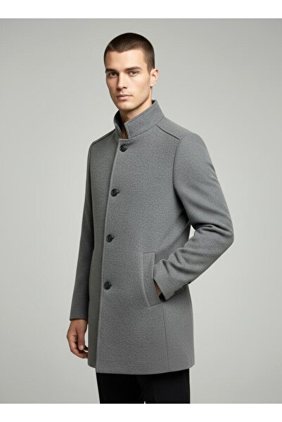 DYNAMO Men's Judge Collar Sport Cashmere Coat