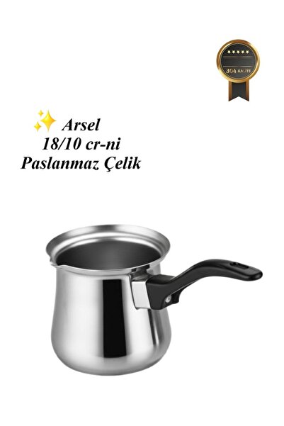 Arsel Klasik Cezve Bakalit Saplı Paslanmaz Çelik 304 Kalite No 7