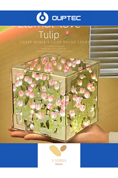 Ouptec Sonsuz Lale Gece Lambası aynalı üç boyutlu küçük YILBAŞI HEDİYESİ