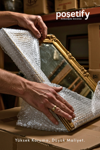 POŞETİFY Kalın Balonlu Naylon Patpat Rulo 50 cm x 50 m | 35 gr/m² | 3 Katlı | 1. Sınıf Ambalaj Malzemesi