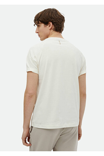 Ramsey Ecru Crew Neck 100% Cotton T-Shirt - Printed