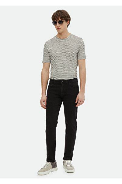 Ramsey Чорні джинси Slim Fit - штани з бавовняної суміші