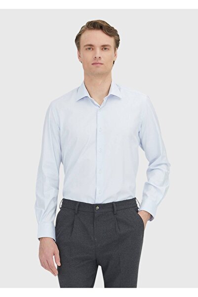 Ramsey Light Blue Regular Fit Woven Classic 100% Cotton Shirt