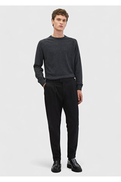 Ramsey Черни, едноцветни, тъкани, ежедневни панталони с кройка „морков“