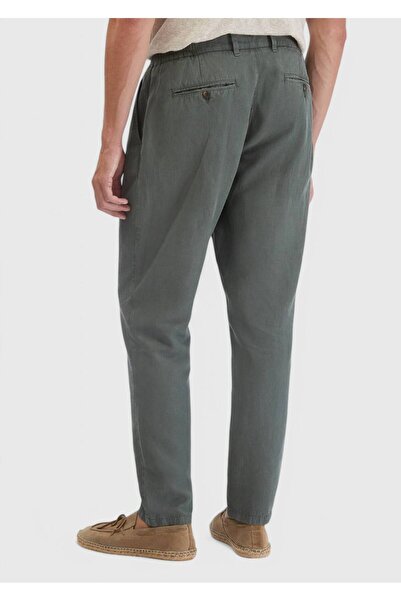 Ramsey Χακί ίσιο υφαντό Jogging Fit Casual βαμβακερό παντελόνι